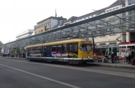 Ein weiteres Mal zufällig traf ich die Partytram am 18. Mai 2018 - ebenfalls an der (H) Rheinstraße, nur in die Gegenrichtung.